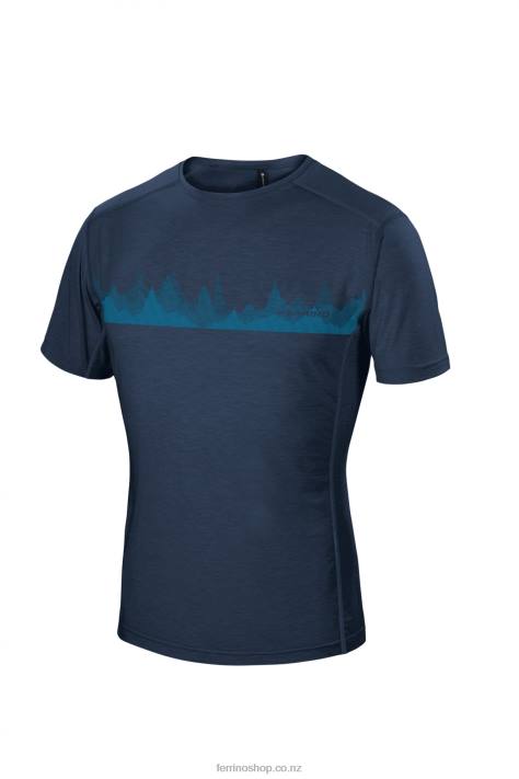 Men Dark Blue Ferrino CORUEL T-SHIRT MAN DARK BLUE X44X171