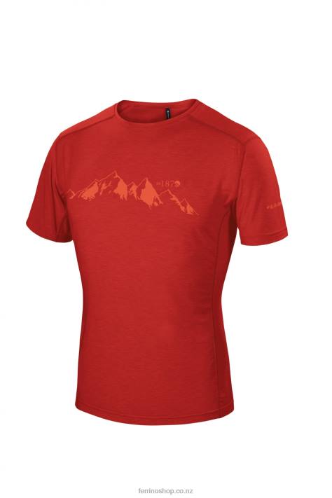 Men Dark Red Ferrino YOHO T-SHIRT MAN DARK RED X44X178
