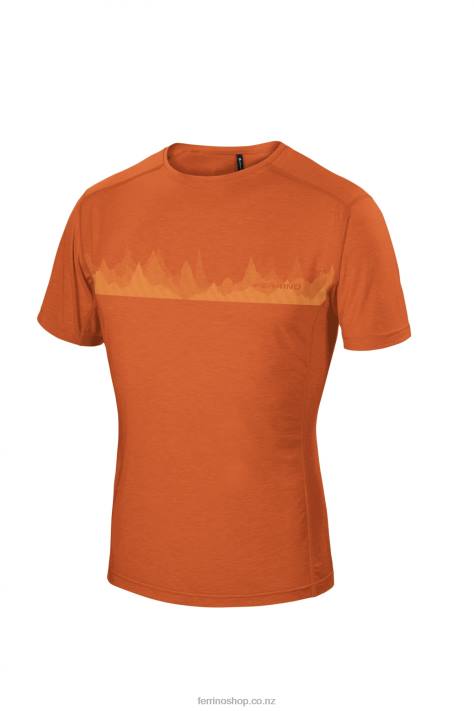 Men Warm Orange Ferrino CORUEL T-SHIRT MAN WARM ORANGE X44X173