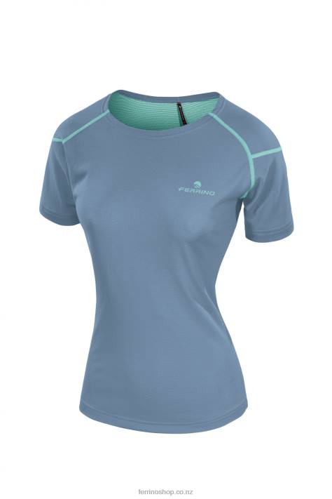 Women Misty Blue Ferrino KASAI T-SHIRT WOMAN MISTY BLUE X44X325