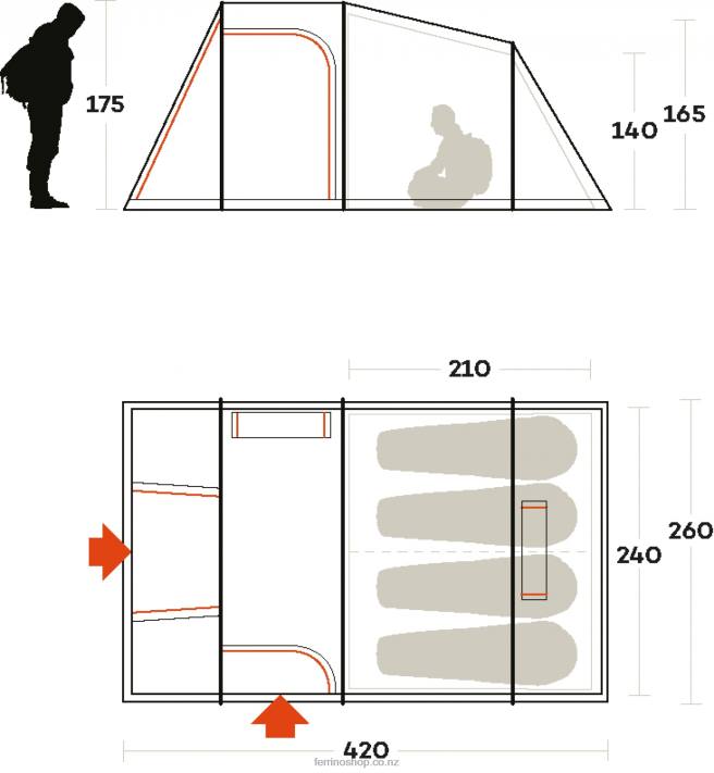 UnisexFerrino METEORA 4 TENT X44X496