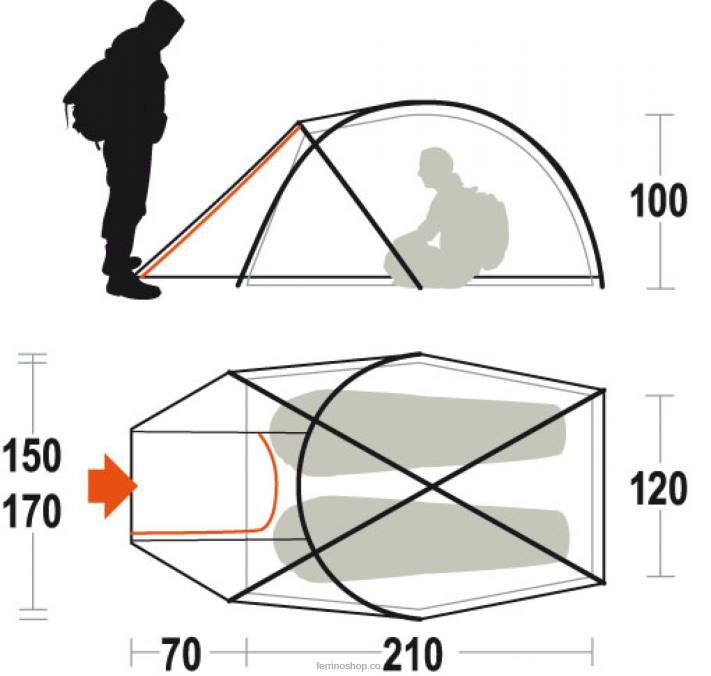 UnisexFerrino TENT PILIER 2 X44X445