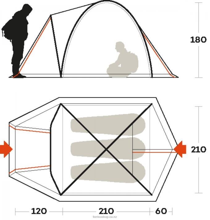 UnisexFerrino TENT SHABA 3 X44X490
