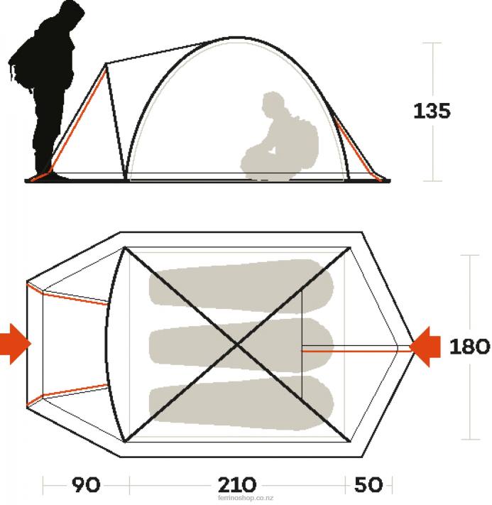 UnisexFerrino TENT SKYLINE 3 X44X489